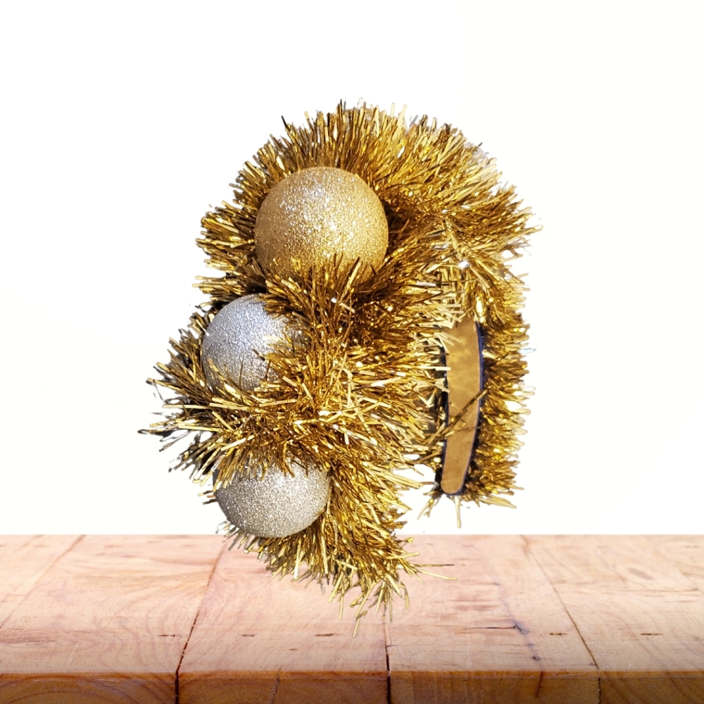 New Years Eve Couture Disco Ball Gold and Silver Headband - Perfect Photo Prop